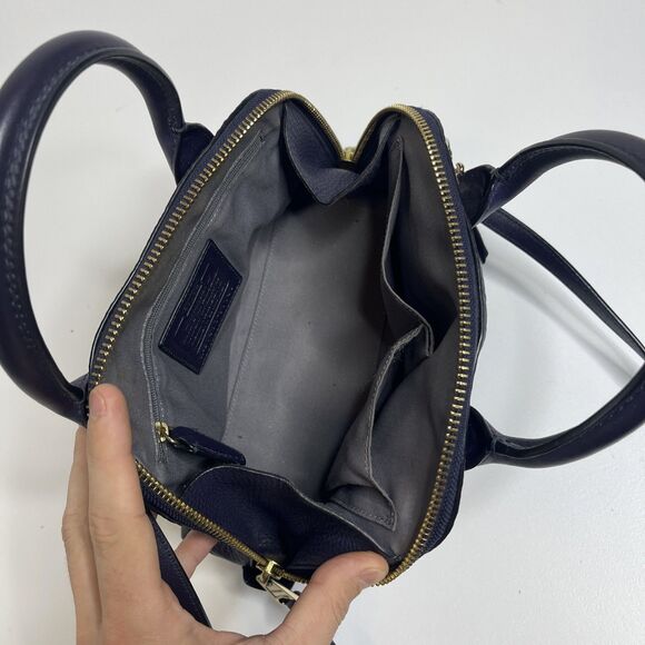 Coach Mini Bleecker Preston Satchel Purple Pebbled Leather Bag w/ Dust Bag - Picture 11 of 13